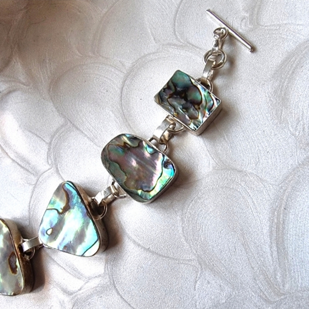 Silver Abalone Shell Bracelet - Picture 4 of 7